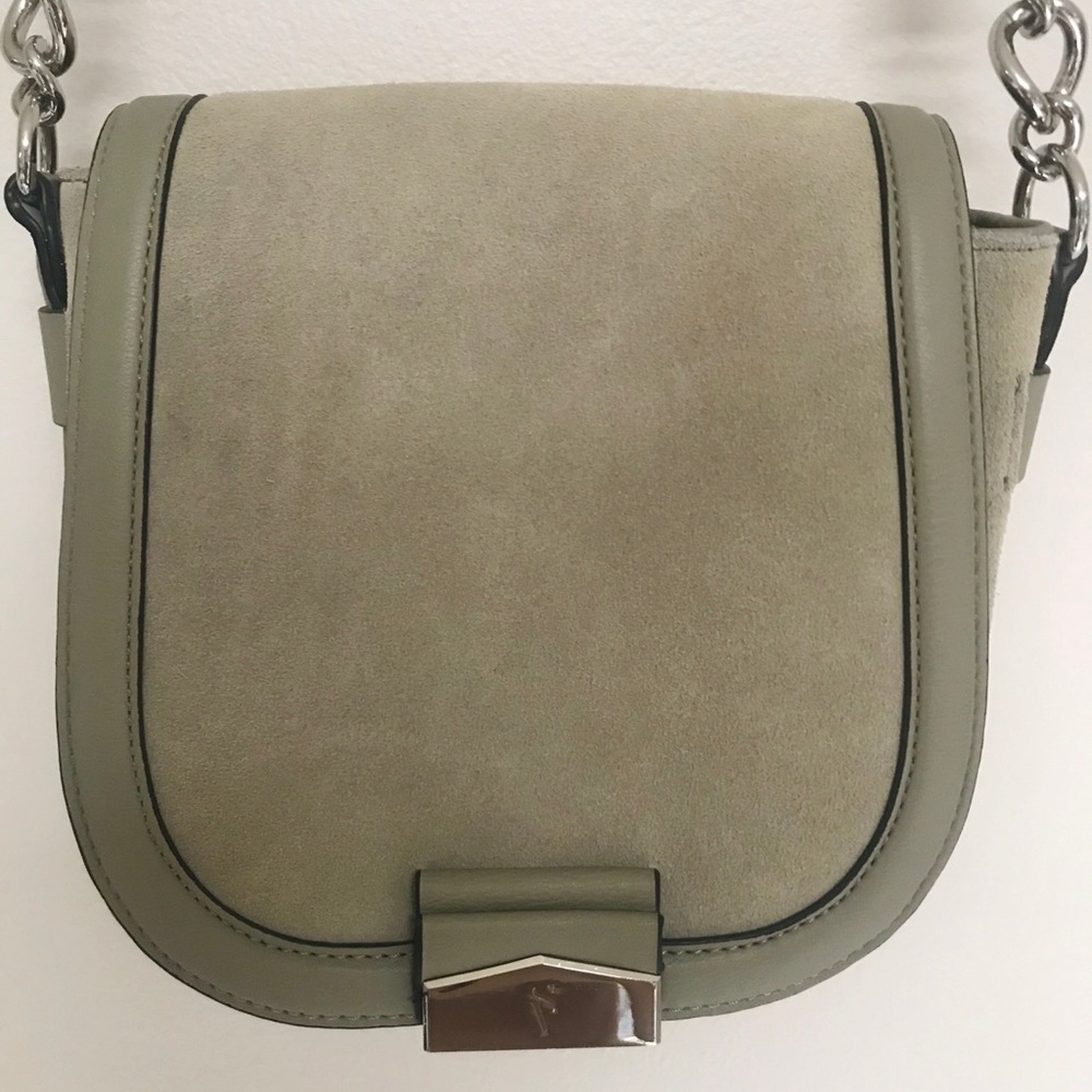 SV suede crossbody saddle bag